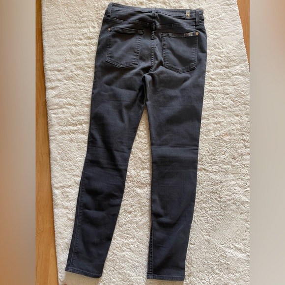 7 For All Mankind High-Waist Ankle Skinny Evening Grey Jeans - Picture 3 of 7